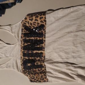 Pink & White Women's Tank Top Small